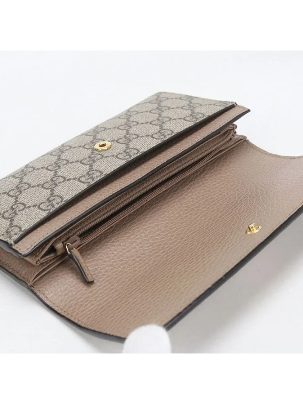 ★SOLD★ Gucci Bicolor Continental Wallet Double Bifold Leather - Picture 3 of 8